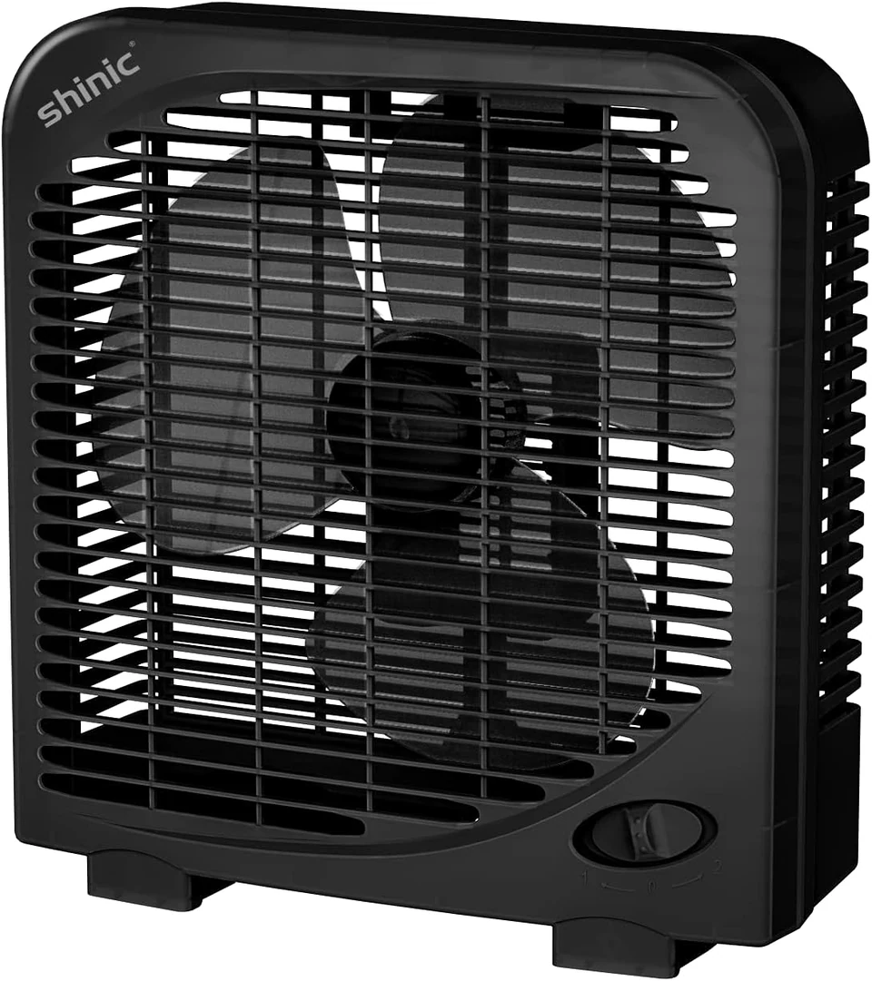 Compact Tabletop Box Fan · Black