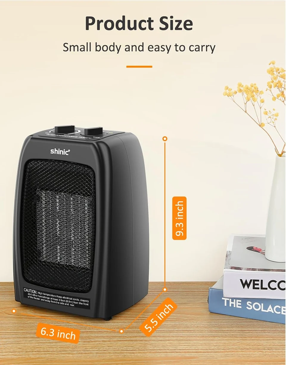 Compact ceramic heater dimensions