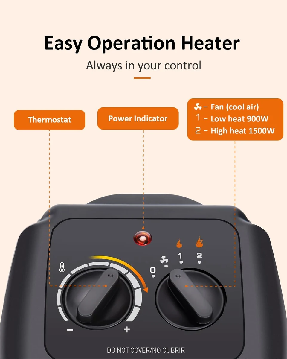 SHINIC Compact Ceramic Space Heater, product view 2