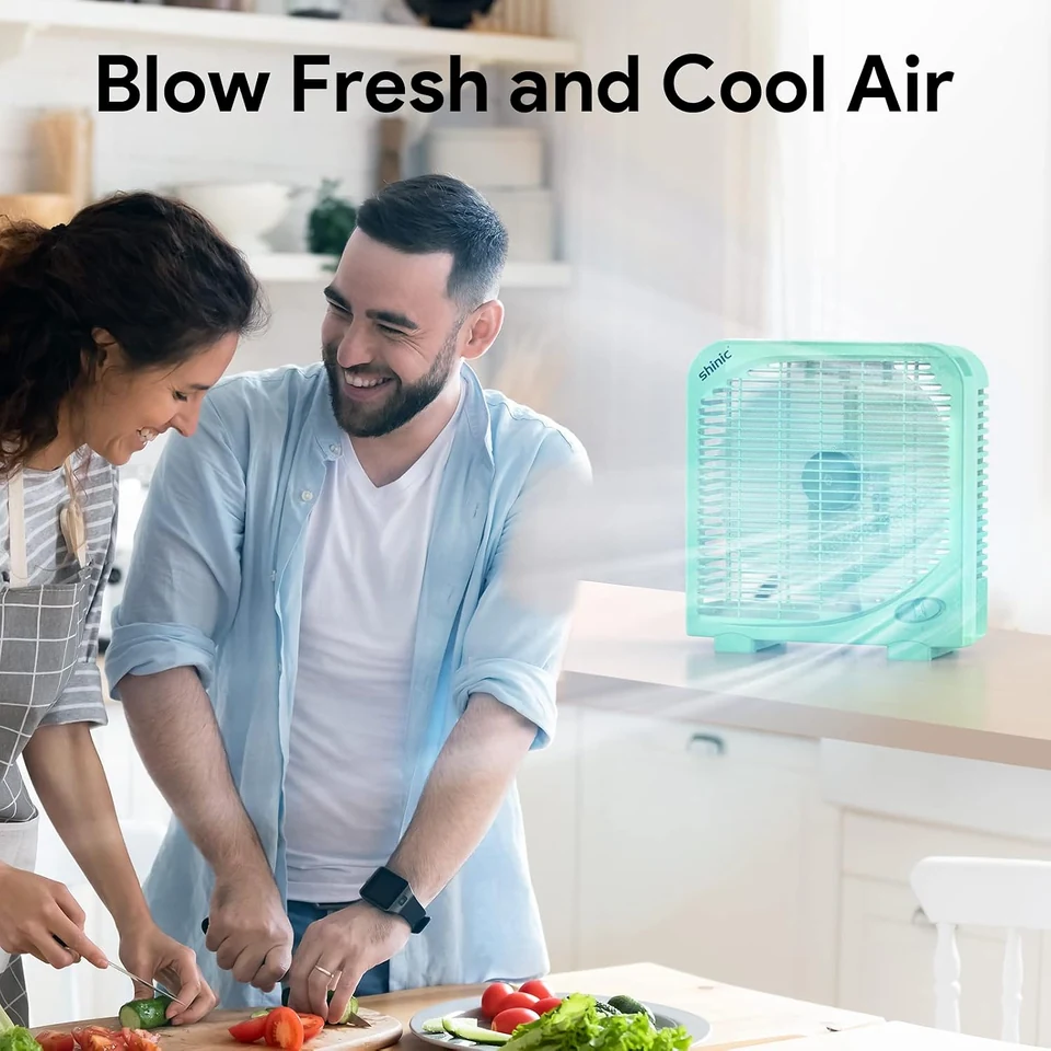 SHINIC Green Tabletop Box Fan, product view 5