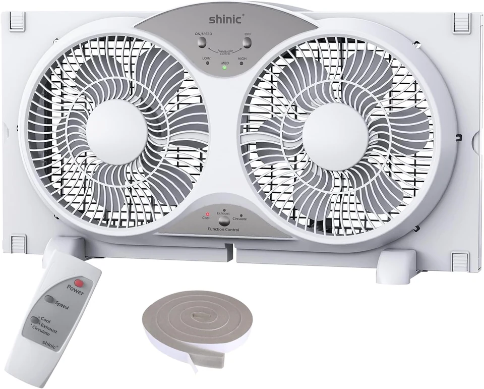 Remote Twin Window Fan