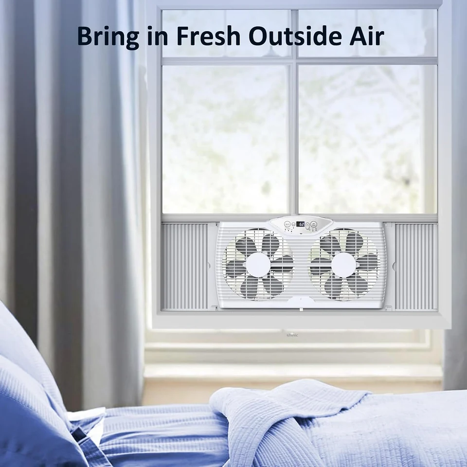SHINIC Thermostat Twin Window Fan, product view 7