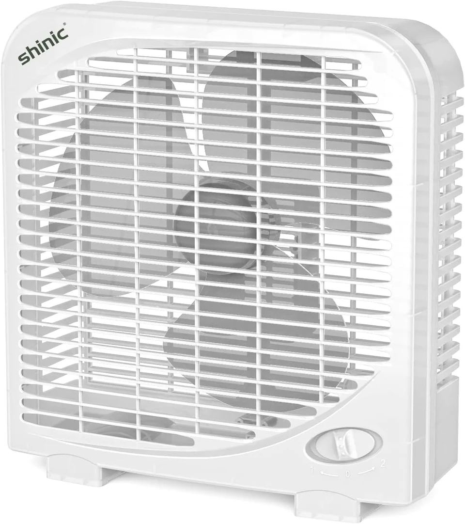 Compact Tabletop Box Fan · White